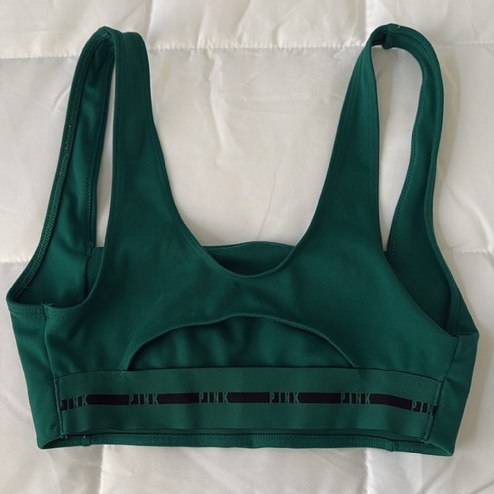 Pink workout bra top with‎ pads XS green - Picture 2 of 3